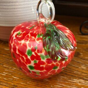 Colorful Glass Apple Paperweight. Beautiful